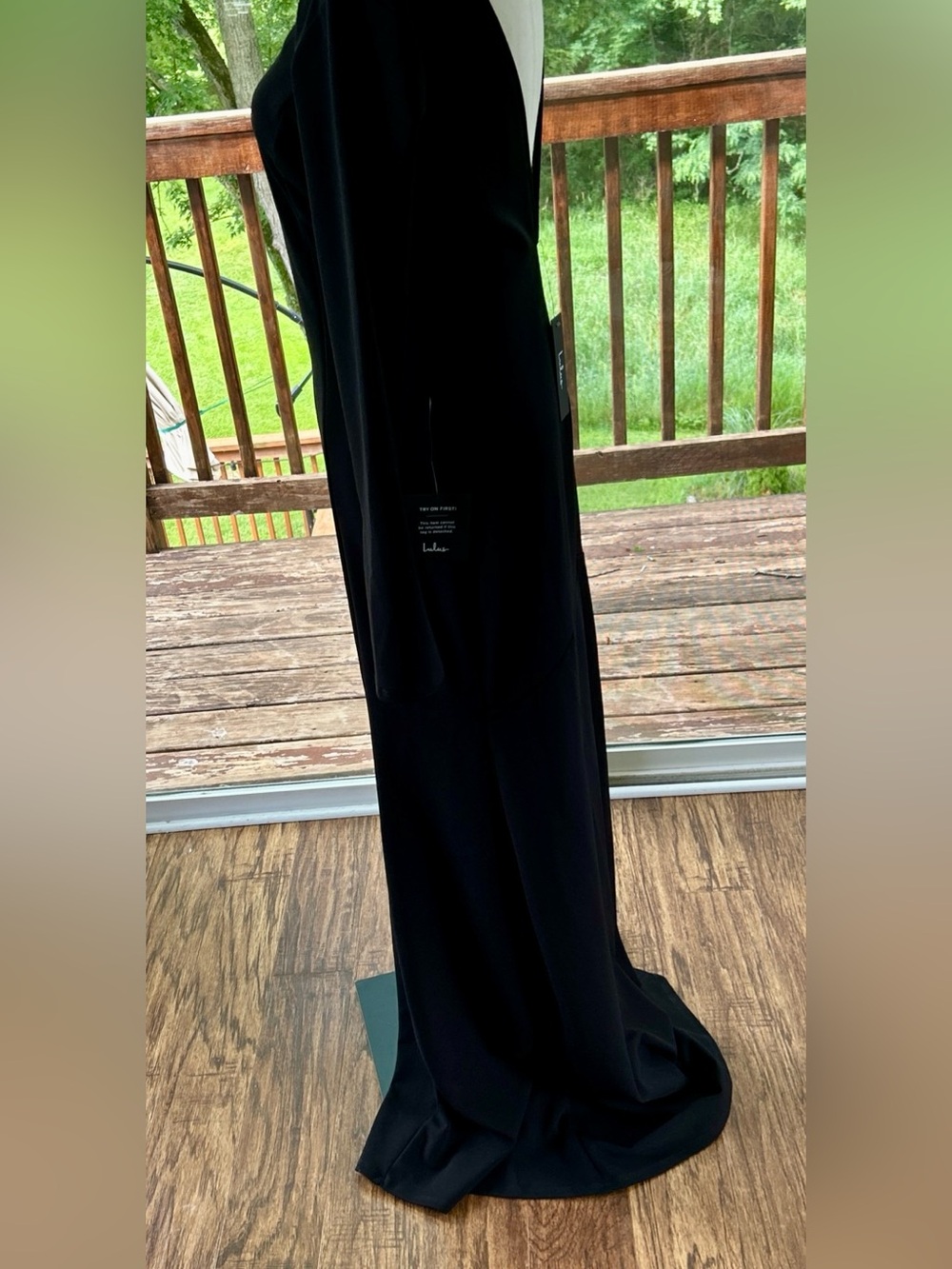 Lulu's Elegant Black Long-Sleeve Maxi Dress Brand New with Tags - Picture 3 of 6